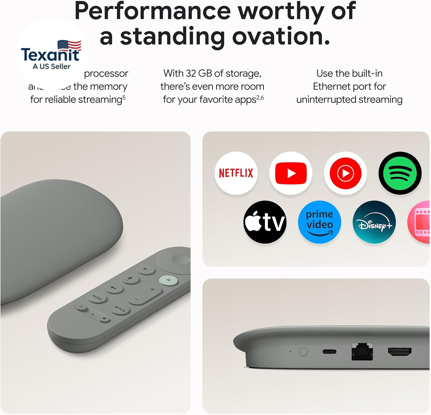TV Streamer 4K – Fast Streaming Entertainment on Your TV with Voice Search Remot