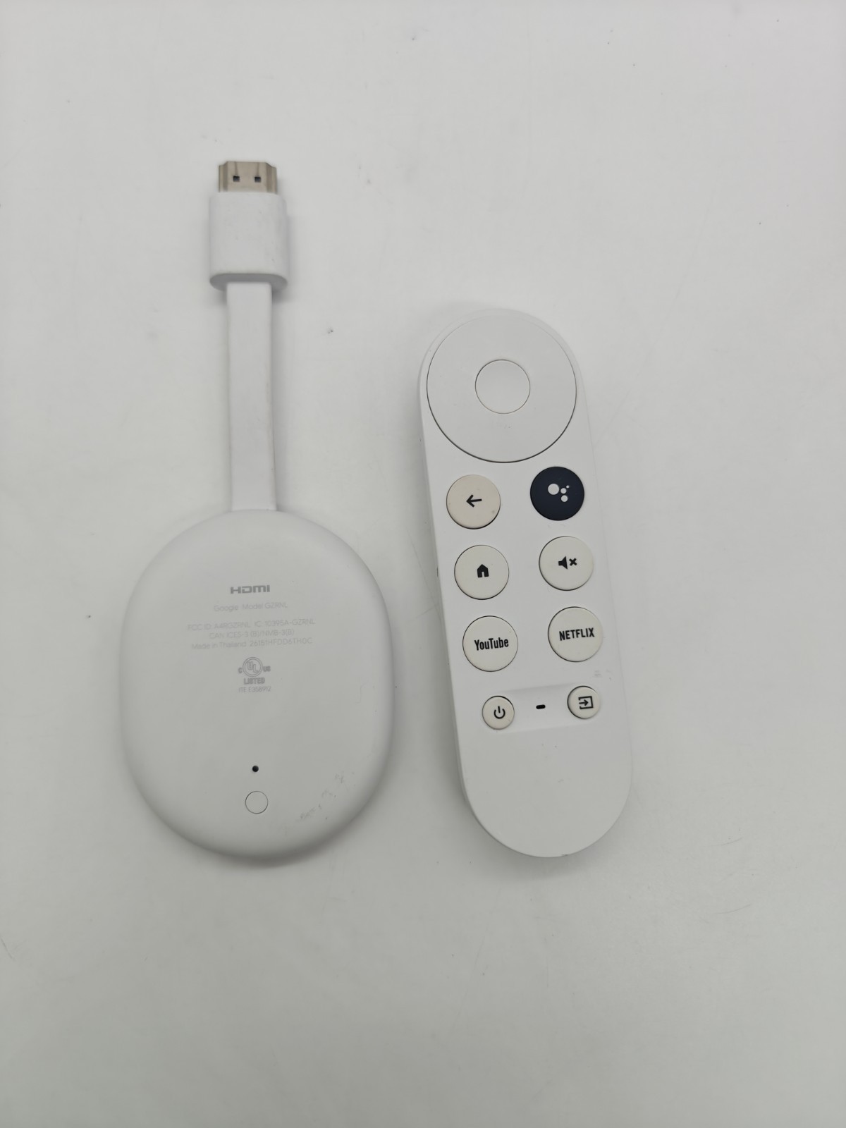 Google Chromecast 4K GZRNL Media Streamer White – With Remote / Main Unit