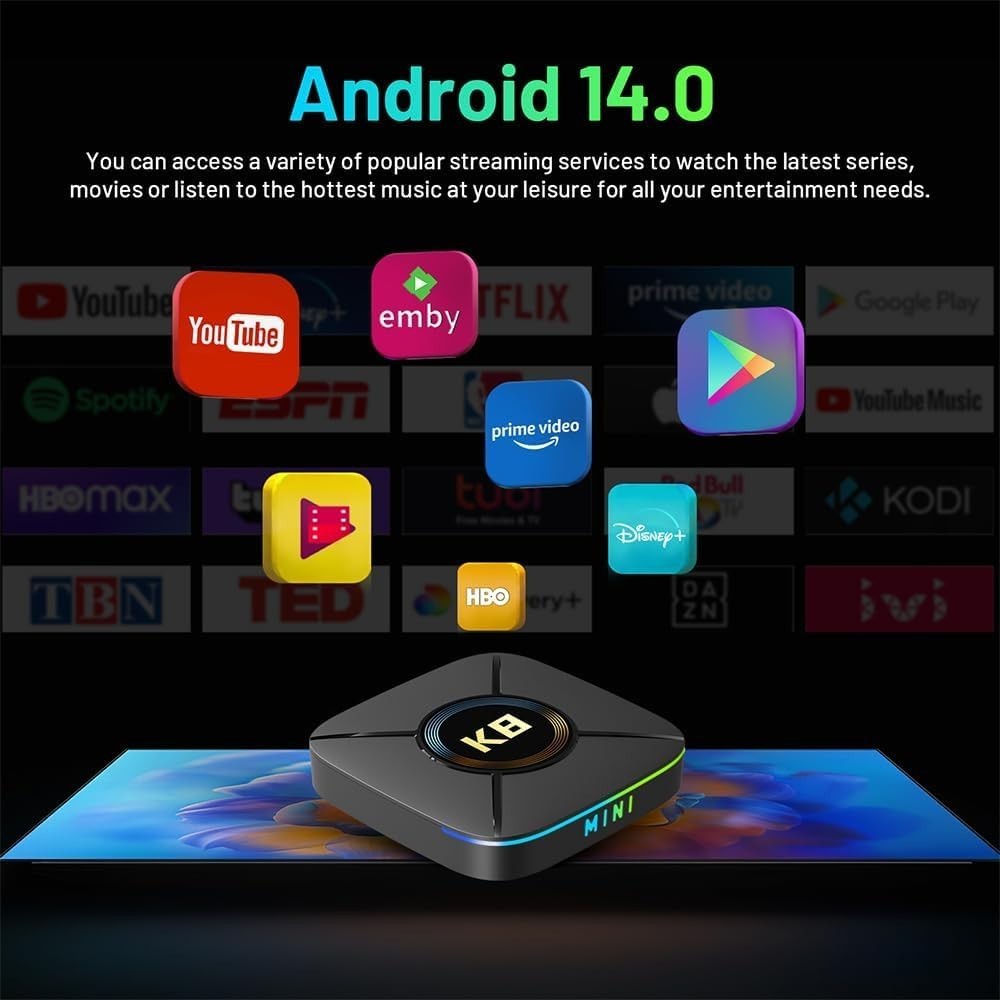 Android TV Box, Android Box 14.0 2GB RAM 32GB ROM Rk3518 Quad Core ARM Cortex…