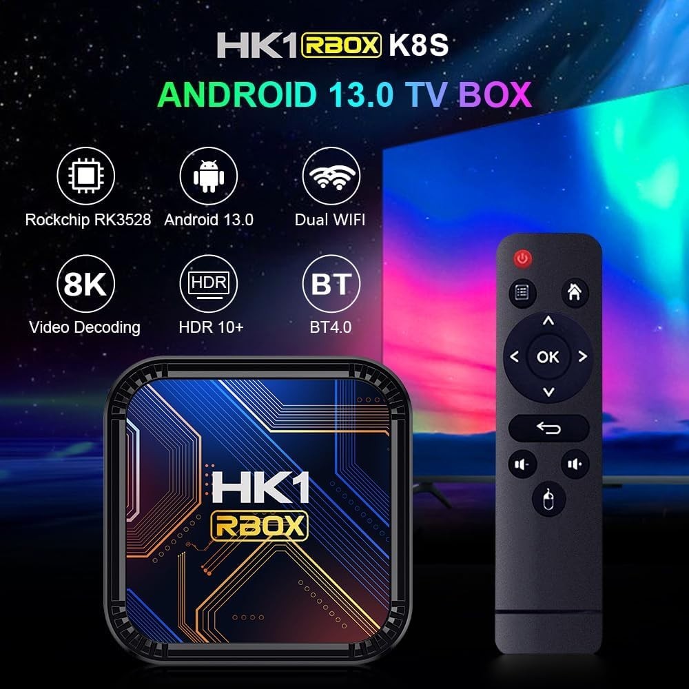 Android 13 TV Box 8K 3D HDR10 4GB RAM 32GB ROM Dual WiFi Bluetooth