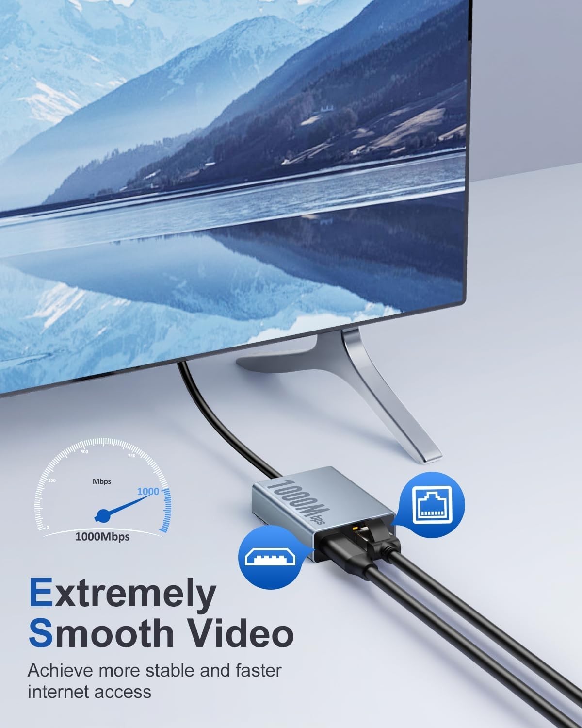 Universal Gigabit Ethernet Adapter for Fire TV Stick & Chromecast – Plug & Play