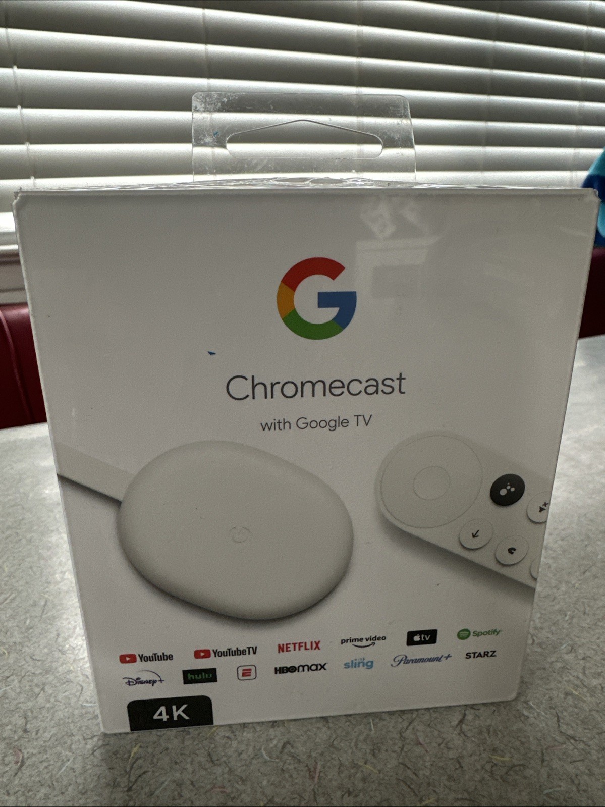 Google Chromecast with Google TV 4K Media Streamer White Wi-Fi Bluetooth HDMI