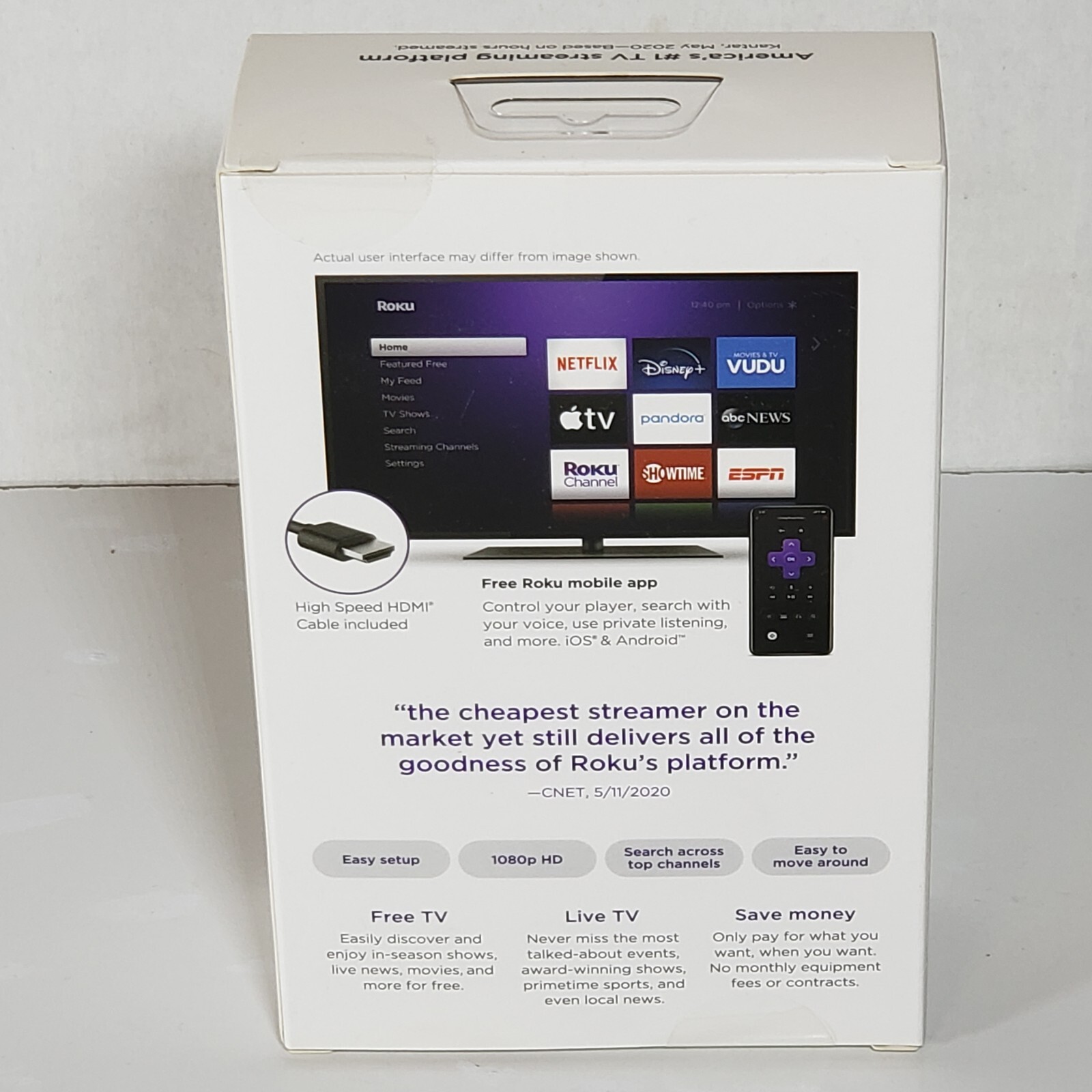 Roku SE HD Streaming Media Player 3930SE Remote Control HDMI Cable Brand New