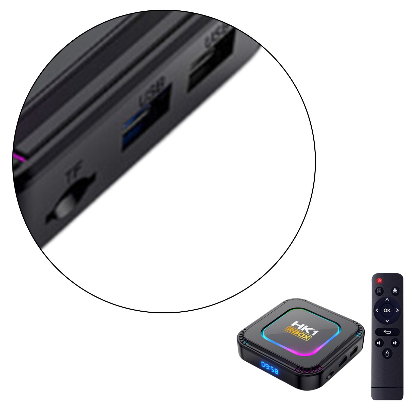 Quad Core Android 13 TV Box 4GB/64GB HK1 8K HD Wifi Media Stream Player3C