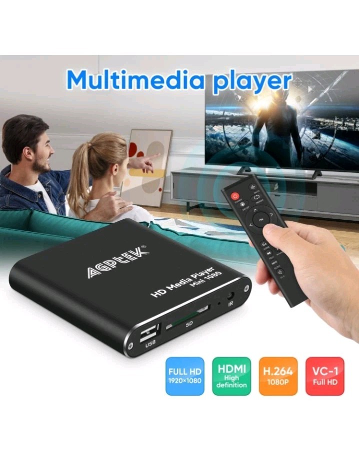 HDMI Media Player, Black Mini 1080p Full-HD Ultra HDMI Digital Media Player