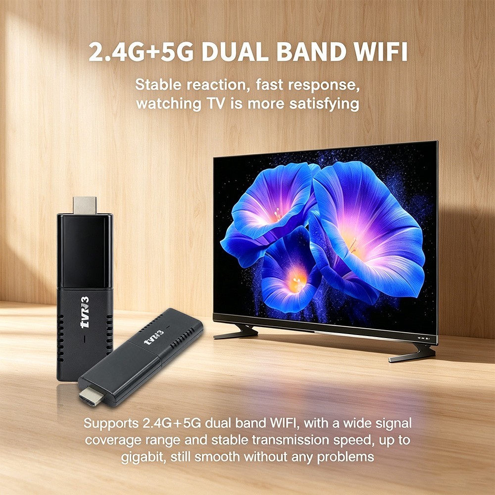 TVR3 Android 14 TV Stick 4GB 32GB 4K WiFi6 Bluetooth Streaming Player