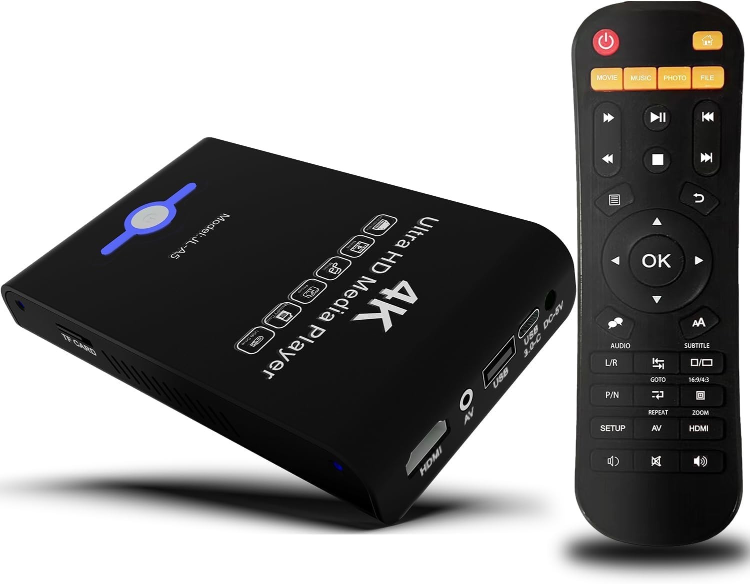 4K Ultra HD Media Player & HDD Enclosure 2-in-1,Digital Signage, Play H.265/HEVC