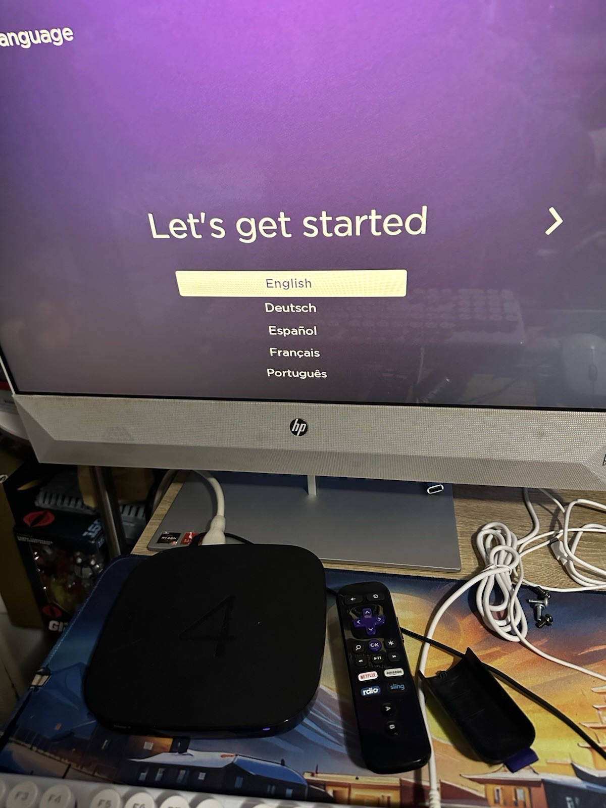 Roku 4 Media Streamer 4th Gen 4400X Power Adapter Remote 4GB 64GB MICRO SD