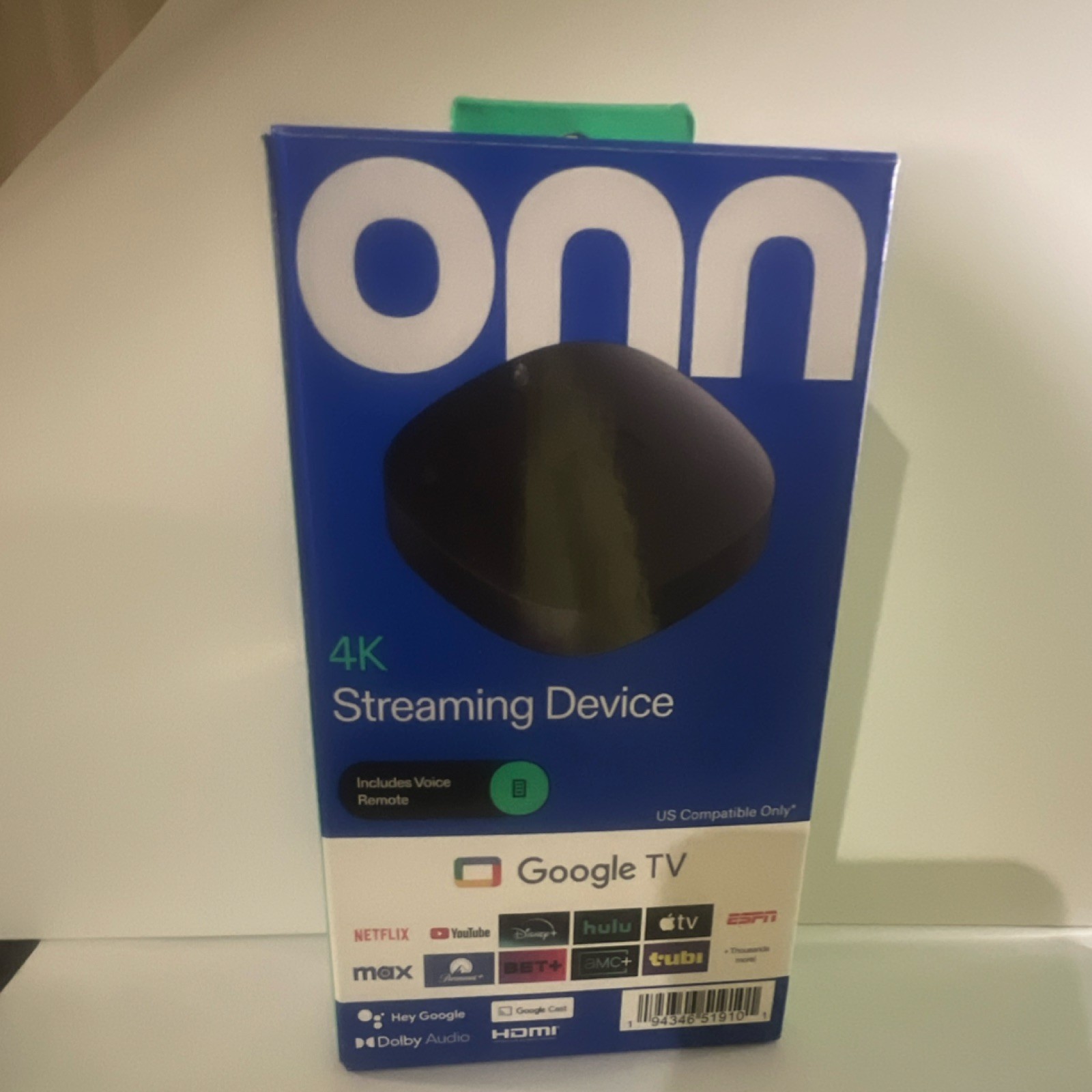 onn 4K Streaming Device Google TV Voice Remote Dolby Audio HDMI Wi-Fi Black