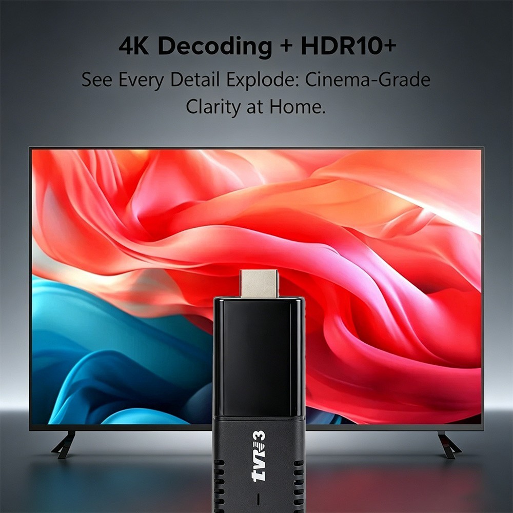TVR3 Android 14 TV Stick 4GB 32GB 4K WiFi6 Bluetooth Streaming Player