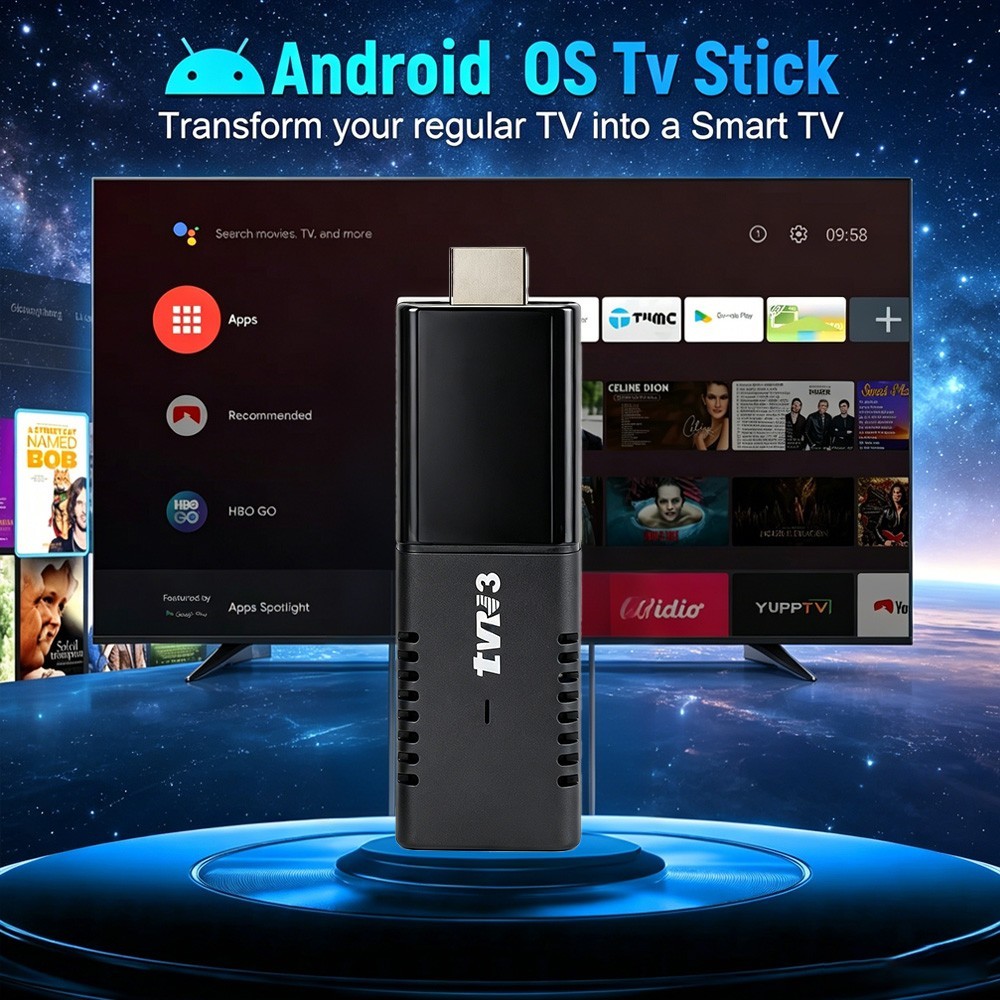 TVR3 Android 14 TV Stick 4GB 32GB 4K WiFi6 Bluetooth Streaming Player