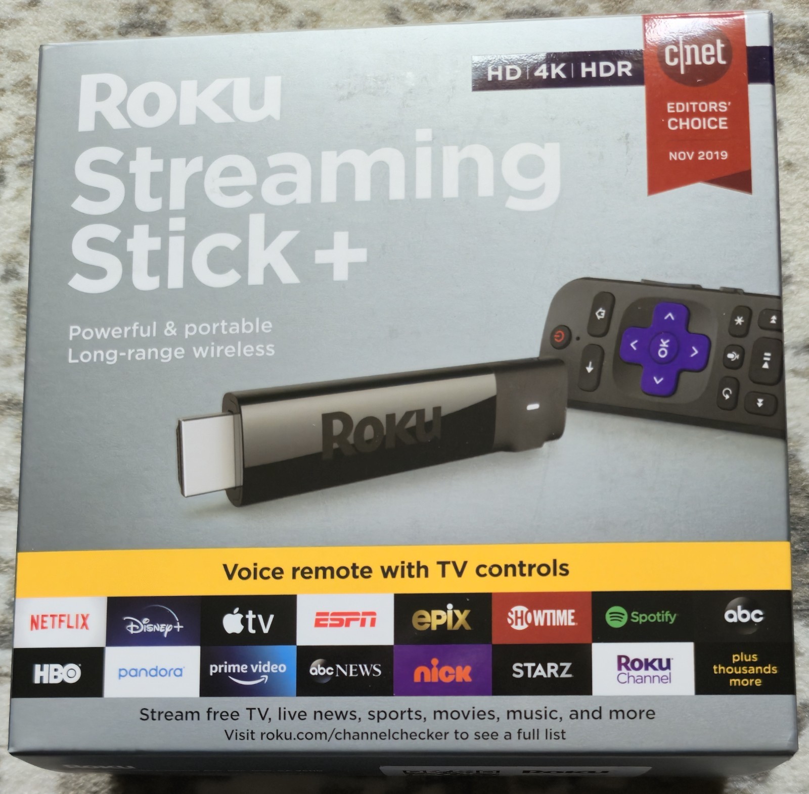 Roku Streaming Stick Plus 3810R – 4K Streaming Media With All Accessories