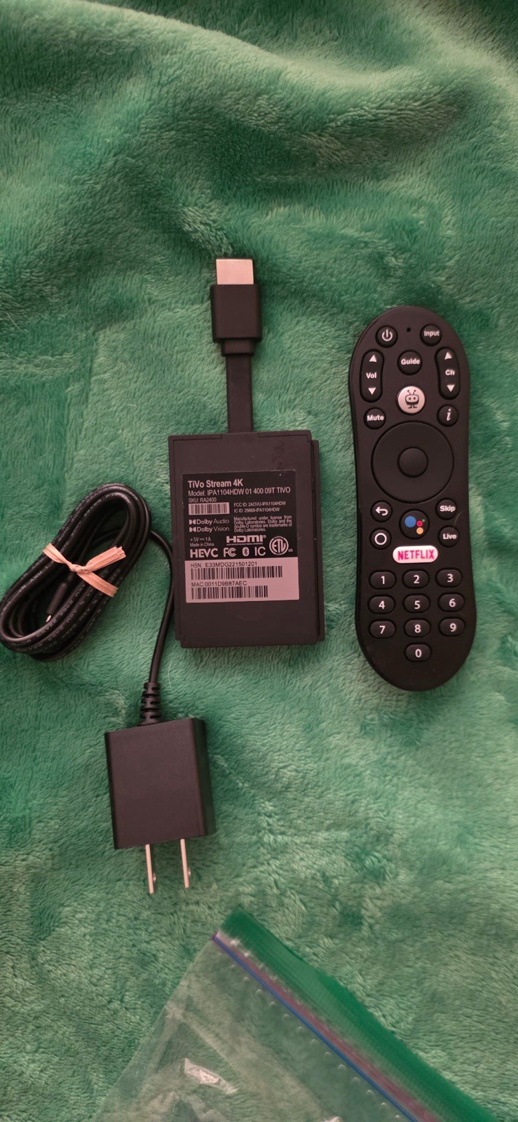TiVo Stream 4K HDMI Dongle 2160p Android TV Dolby Vision/Atmos Voice Remote
