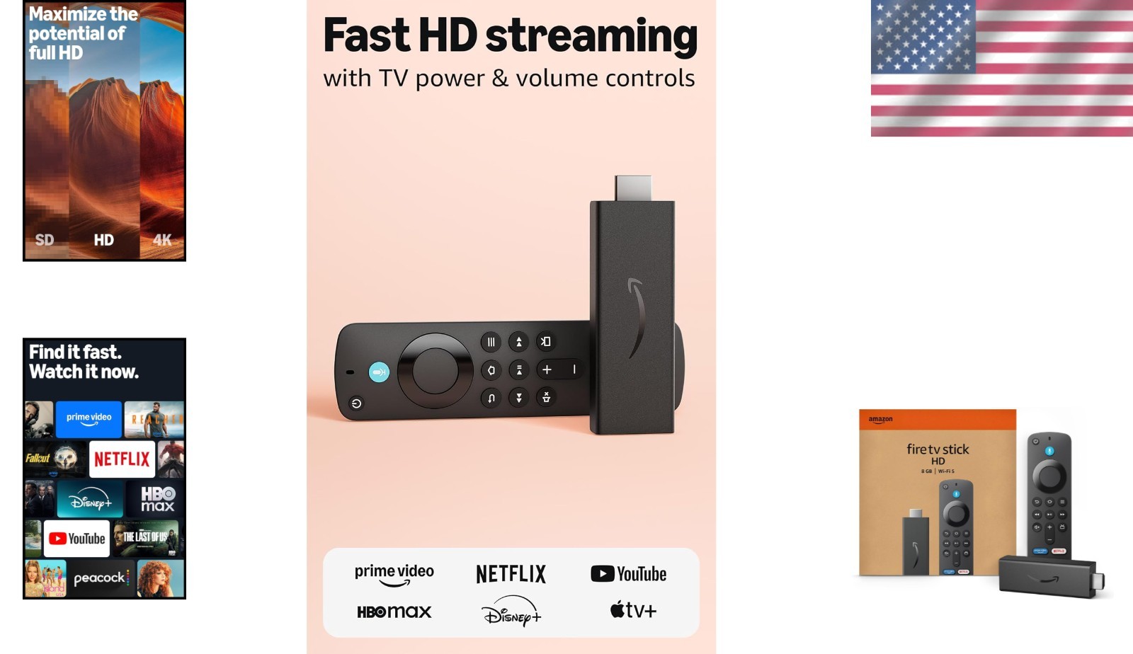 Access Live TV & Movies: Stick HD Streaming with Alexa Voice Control Included