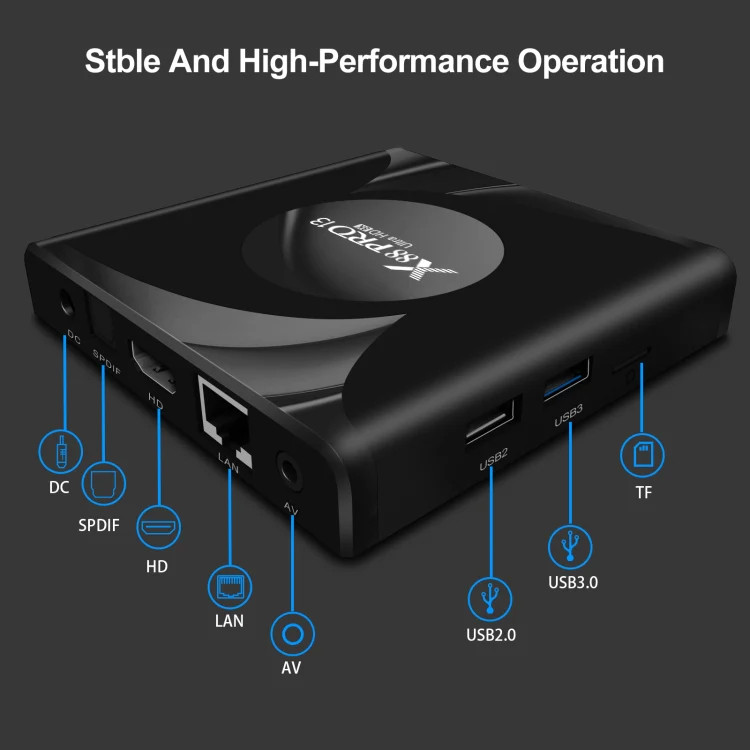 X88 Pro 13 Android 13.0 Smart TV Box with Remote Control, RK3528 Quad-Core, 4G+