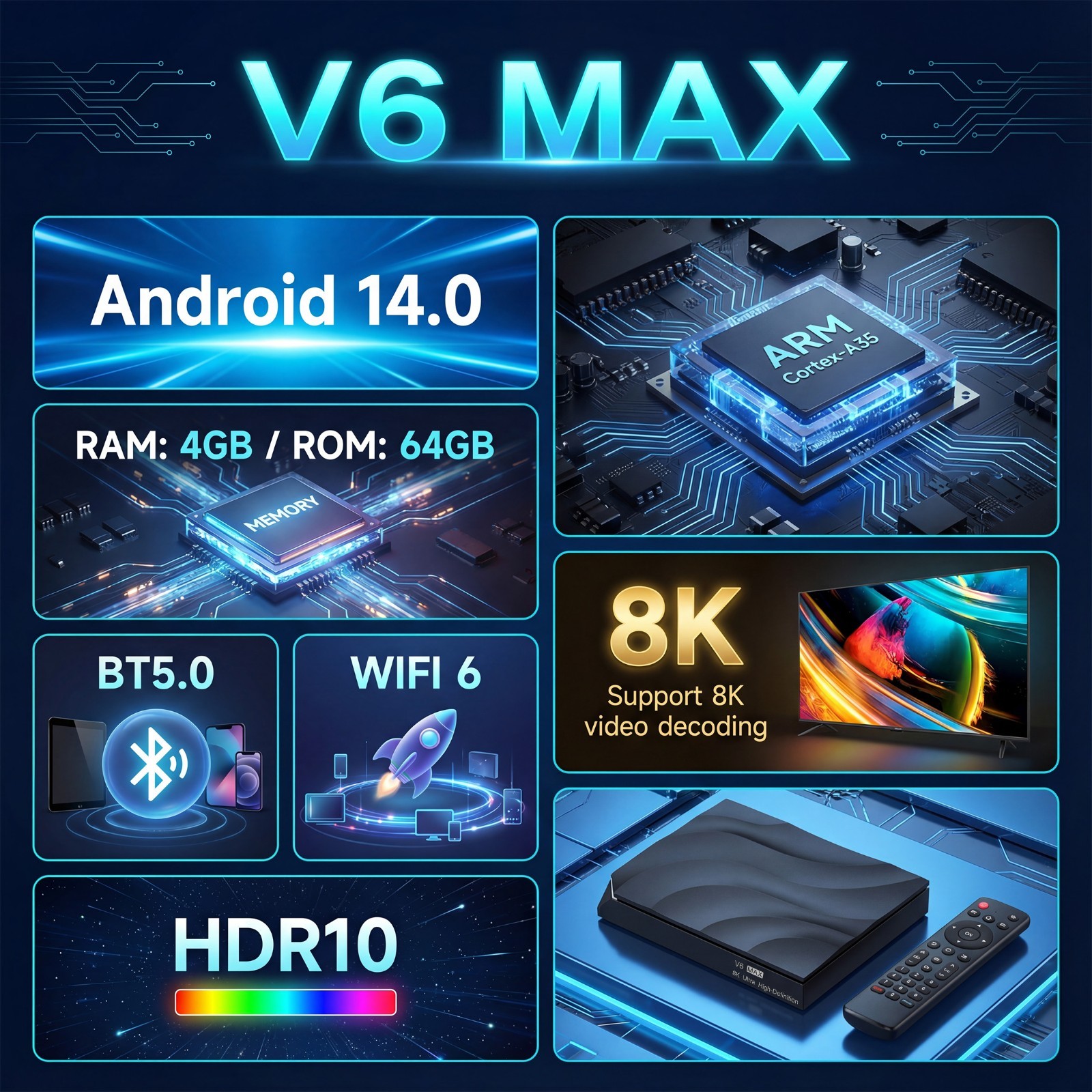vSeeBox V6 Max Android Streaming Box – Authorized, Fast Same-Day Ship