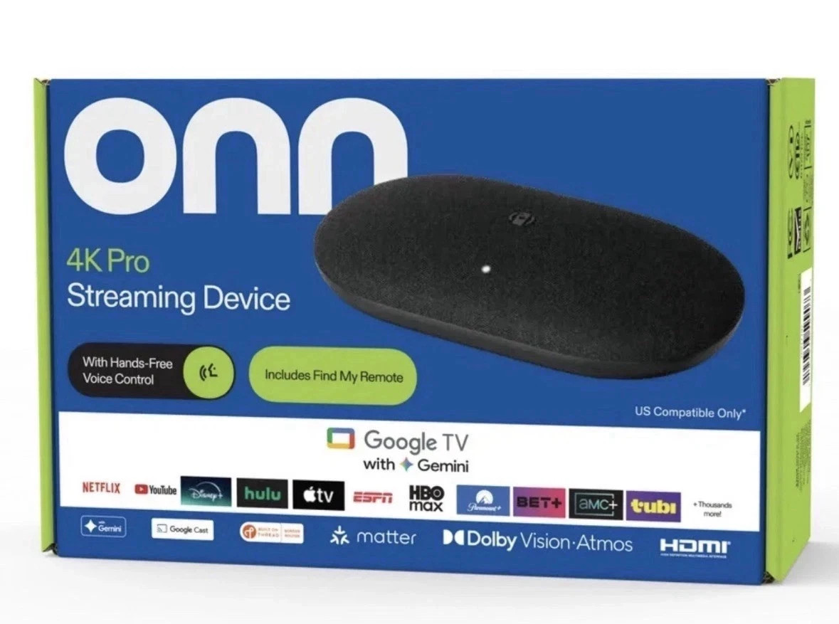 onn 4K Pro Streaming Device, Google TV with Gemini (NEW 2026 Model) – Ultra-fast