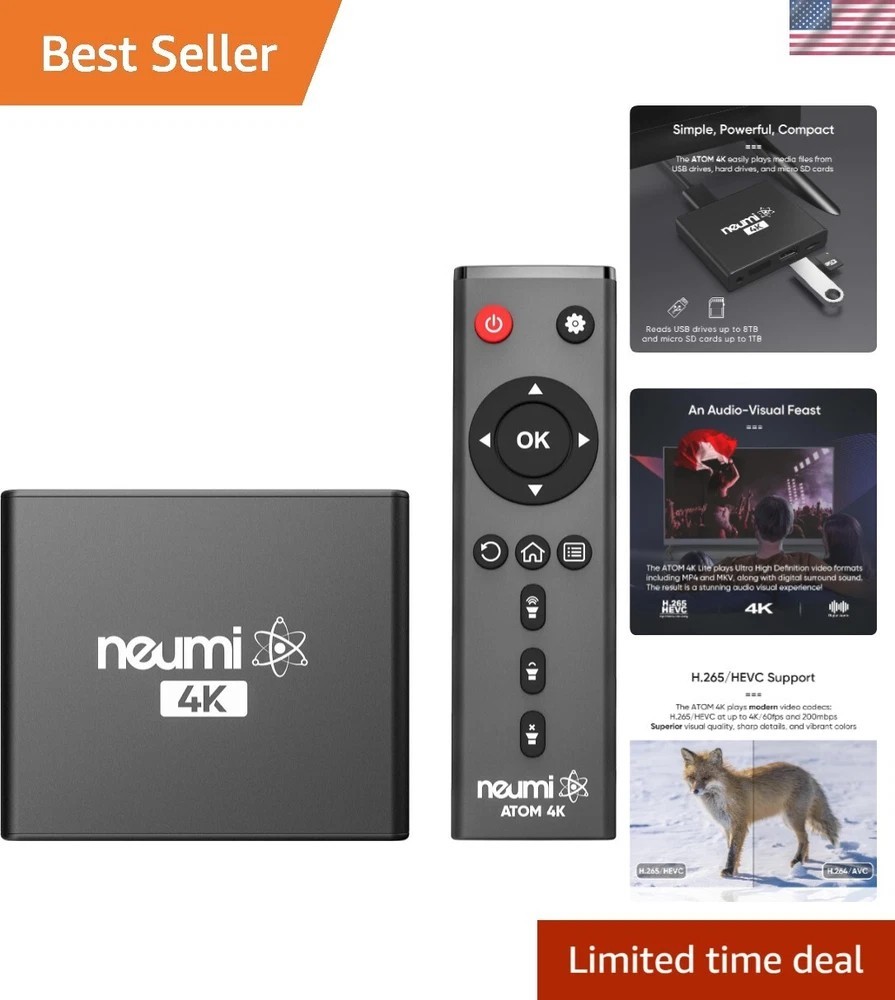 NEUMI Atom 4K Ultra-HD Digital Media Player for USB Drives and SD Cards