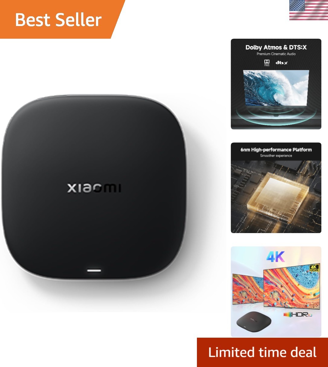 Xiaomi TV Box S 3rd Gen – 4K UHD, Dolby Vision, WiFi 6, Compact Streaming Device