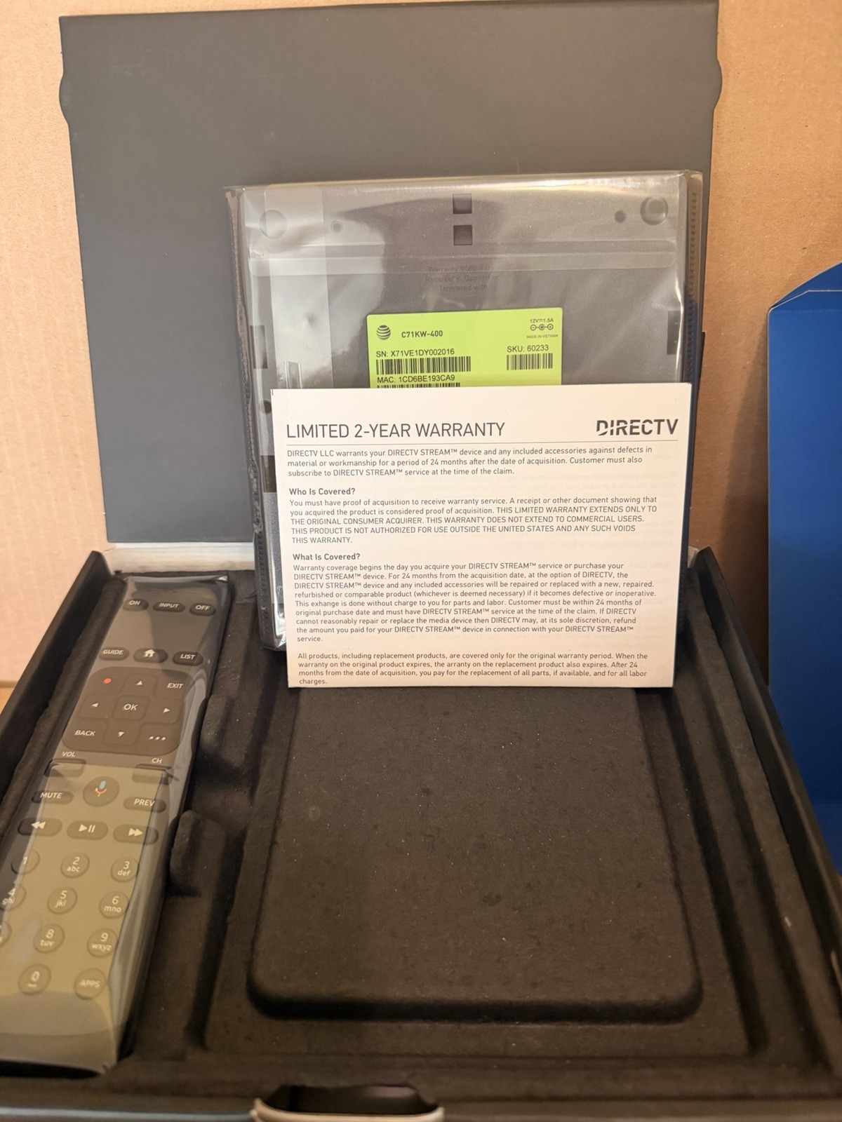 DIRECTV STREAM Box C71KW-400 Black HDMI Media Streamer w/ Voice Remote