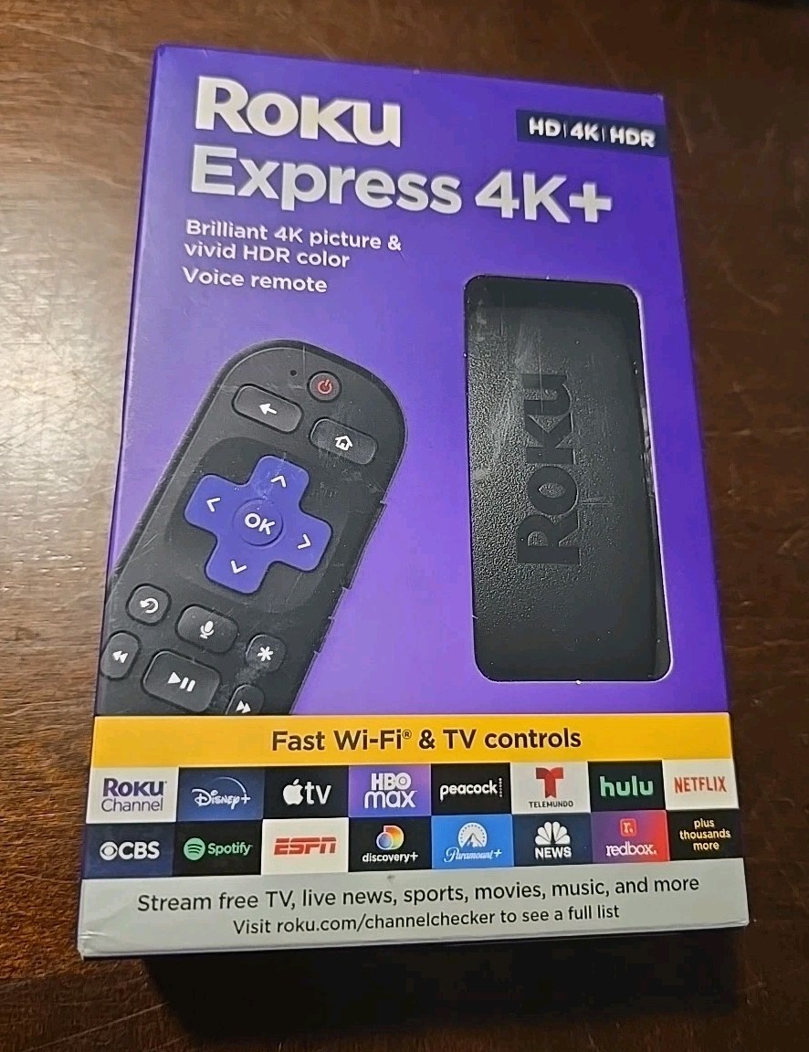 Express 4K+ Streaming Player HD/4K/HDR, Roku Voice with TV Controls (C015)