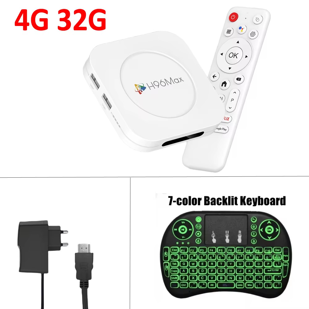 Smart TV Box Android 14.0 H96 MAX M1 Plus RK3528 Mouse Assistant Bluetooth5.4 WI