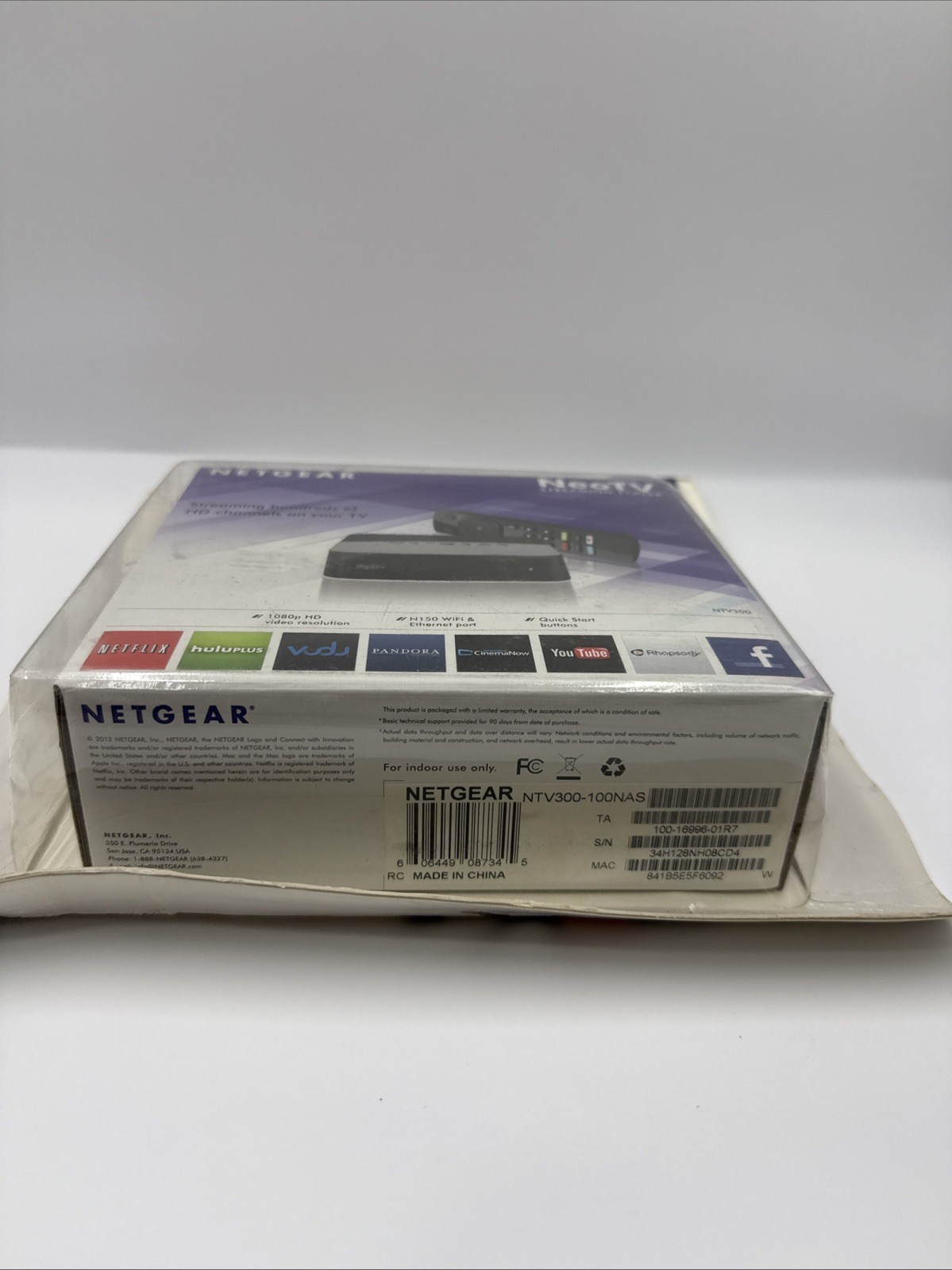 NETGEAR NeoTV NTV300 Streaming Player Media Streamer HD WiFi Ethernet -Brand NEW