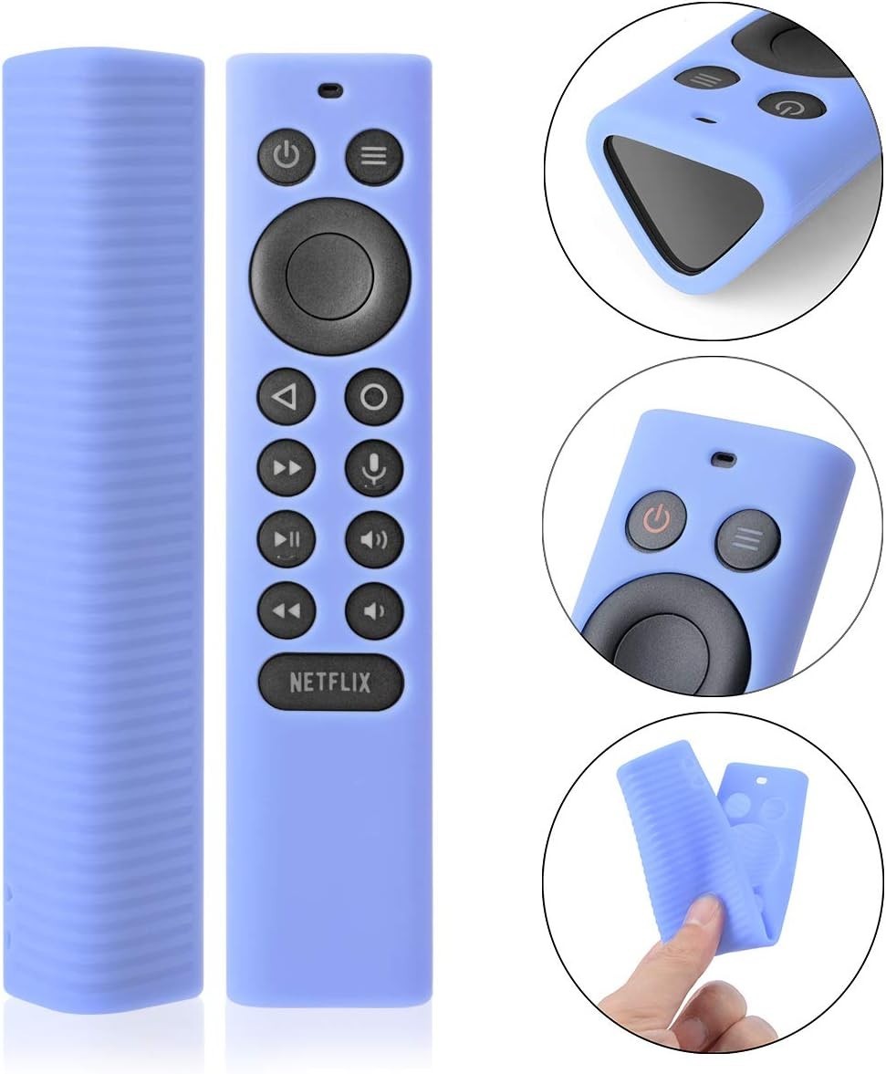 2-Pack Silicone Protective Cover for NVIDIA Shield TV Remote – Glow Blue & Green