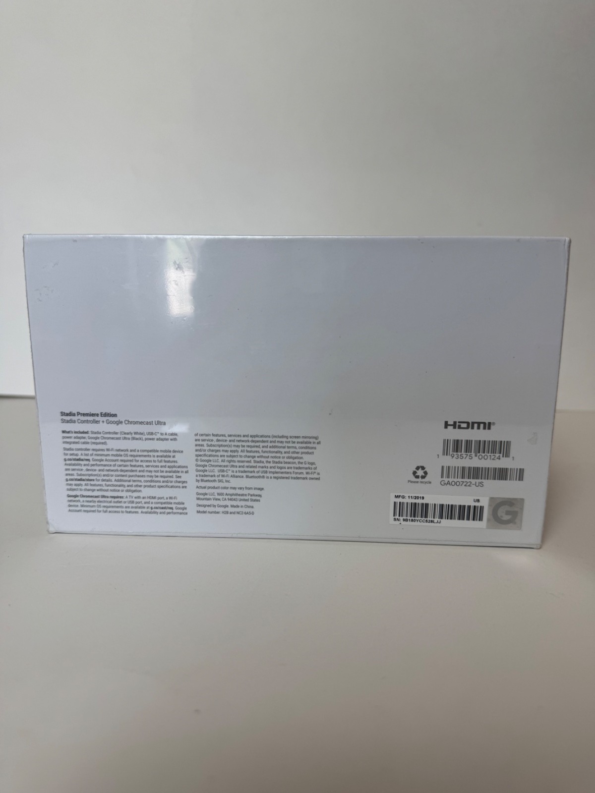 NEW Sealed Stadia Premiere Edition Controller + Chromecast Ultra w/ Ethernet