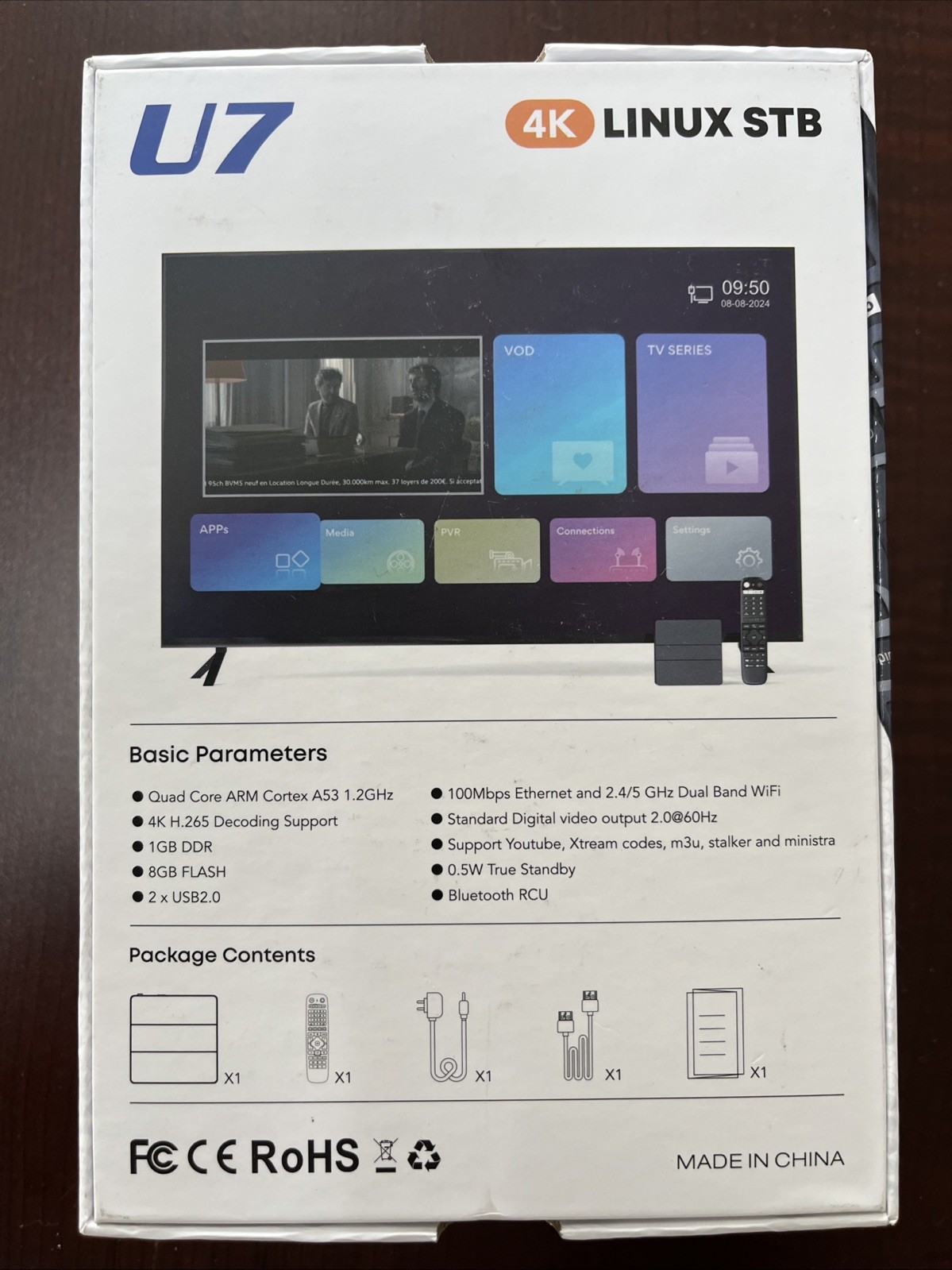 U7 4K Linux STB Streaming Media Player Box