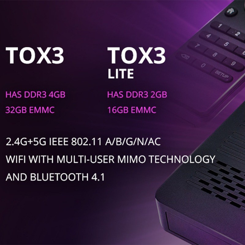 Quad Core Amlogic S905X4 Android 11.0 4GB+32GB Smart TV Box 2.4G 5G 1000M TOX3