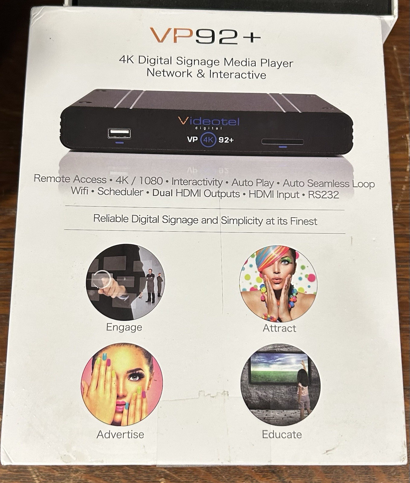 READ DESCRIPTION – Videotel Digital VP92+ 4K Digital Signage Media Player