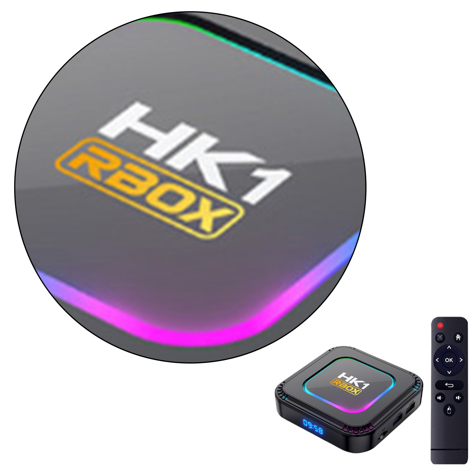 Quad Core Android 13 TV Box 4GB/64GB HK1 8K HD Wifi Media Stream Player3C