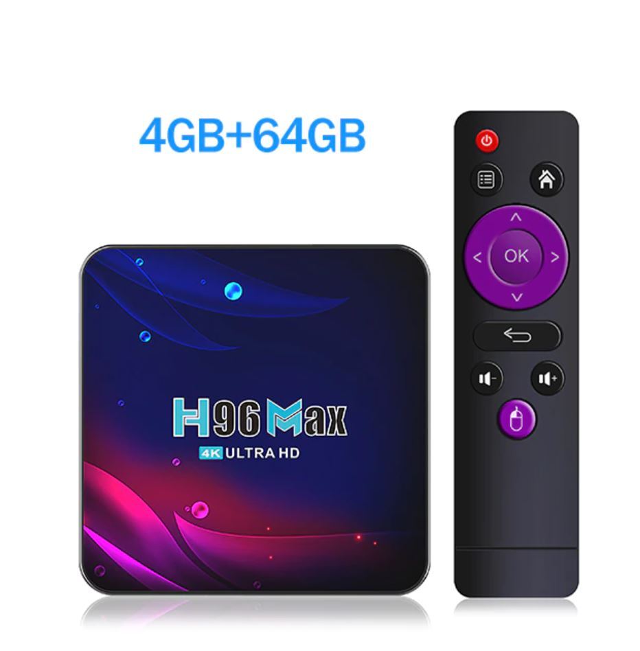 Android 7.1 Streaming Media Players TV 4G+64GB H96 Max 4K Display