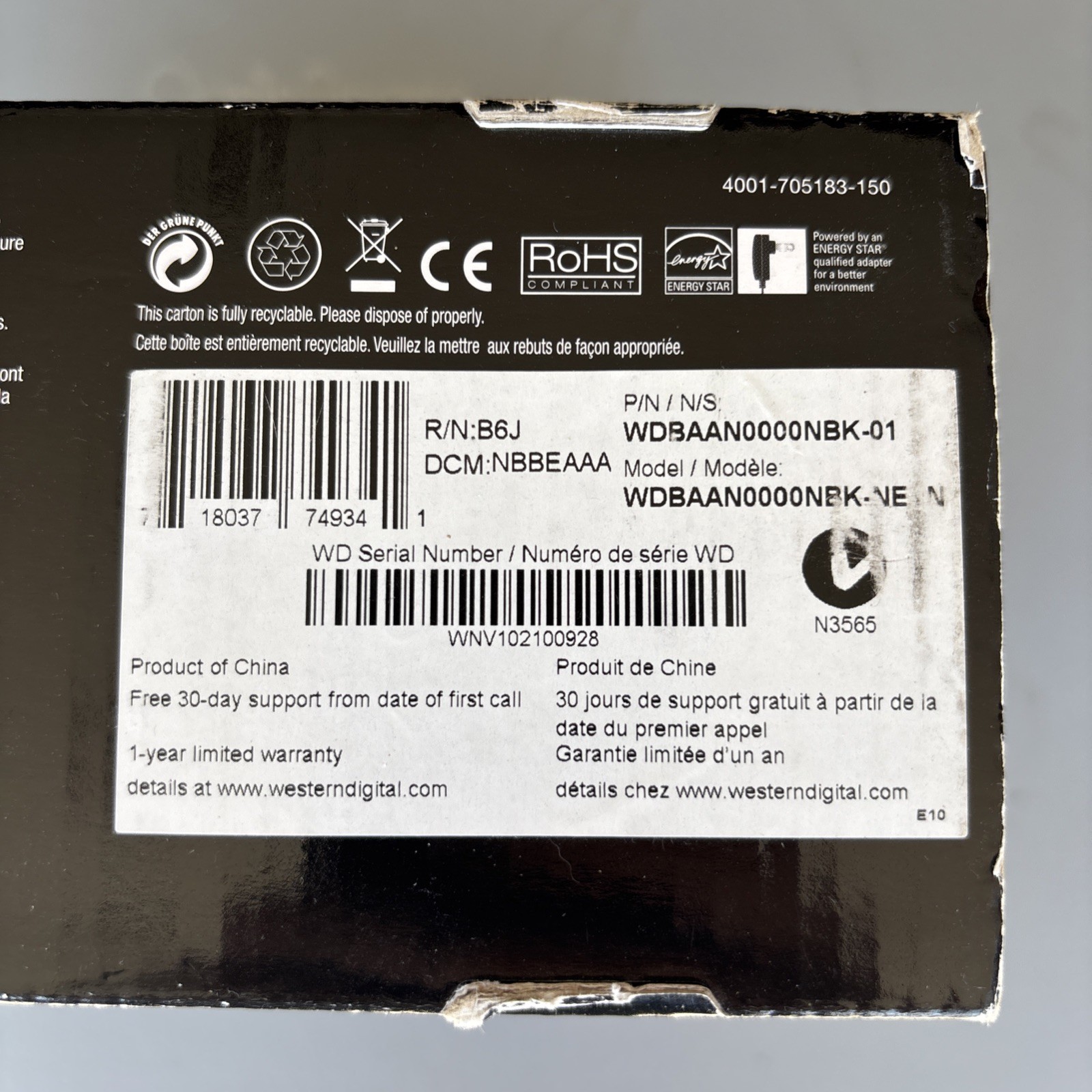 NEW Western Digital WD TV HD Media Streaming Player WDBAAN0000NBK 1080P