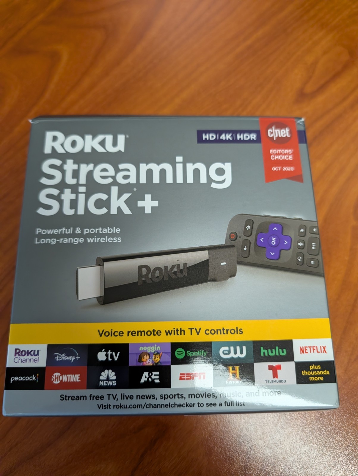 Roku Streaming Stick Plus 3810R 4K HDR Voice Remote With TV Controls
