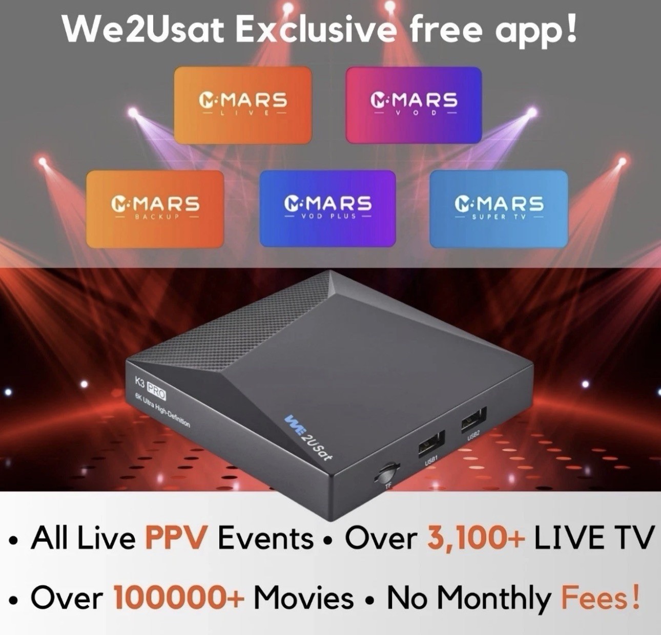 We2USat K3 PRO+ 6K HDR Android TV Box Remote Control 4GB RAM + 32GB Storage