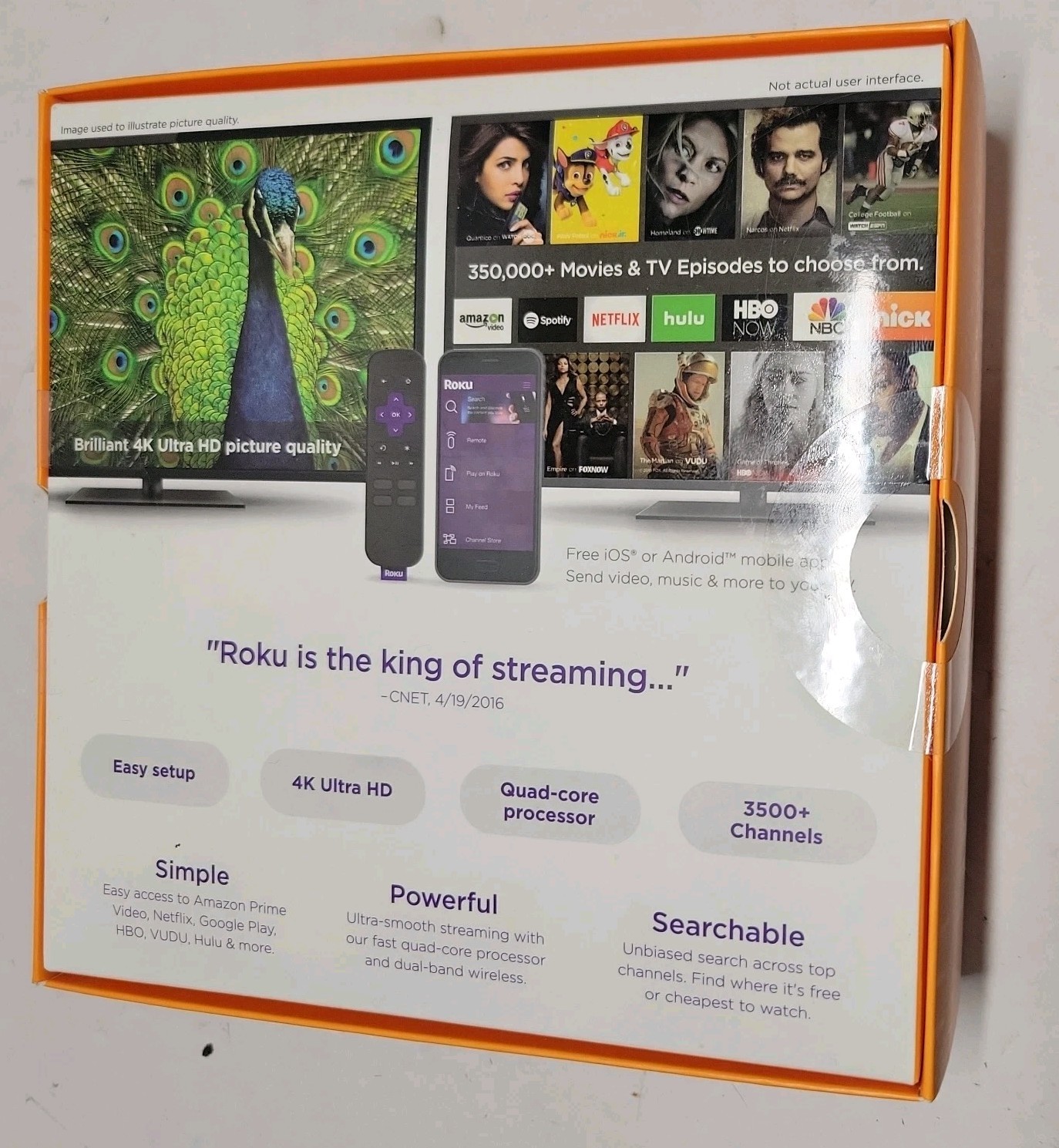Roku Premiere (5th Generation) 4K Media Streamer 4620RW VUDU Edition – Black