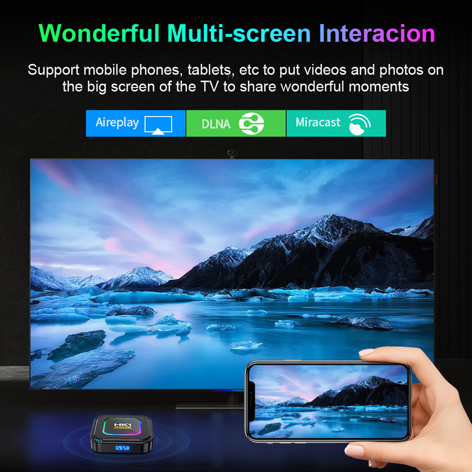 2024Upgraded Smart TV Box 8K HDMedia Stream Player Android 13 Quad Core HK1 RBOX
