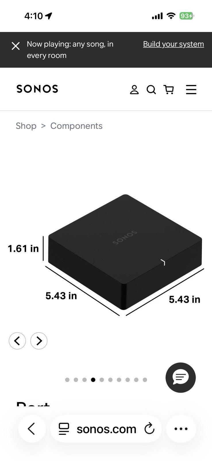 Sonos Port BRAND NEW SEALED Network Audio Streamer Coaxial RCA PORT1US1BLK