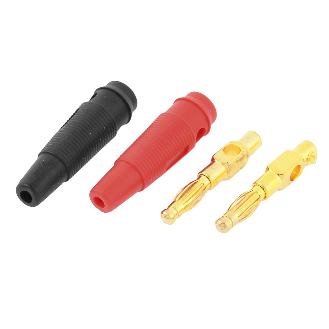 6pcs Red Black Insulated Jacket Audio Speaker Wire Banana Connector Adapter