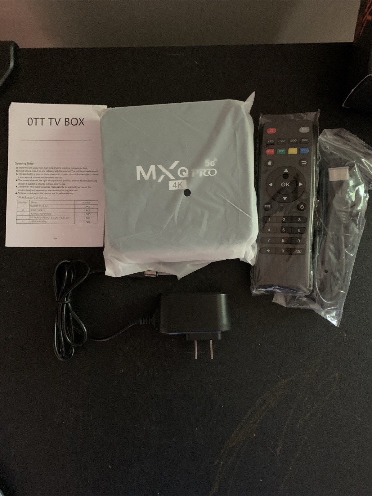 MXQ Pro 4K Android TV Box 64 Bit Quad Core Hevc H.265 4K UCD Netflix Wi-Fi HDMI.