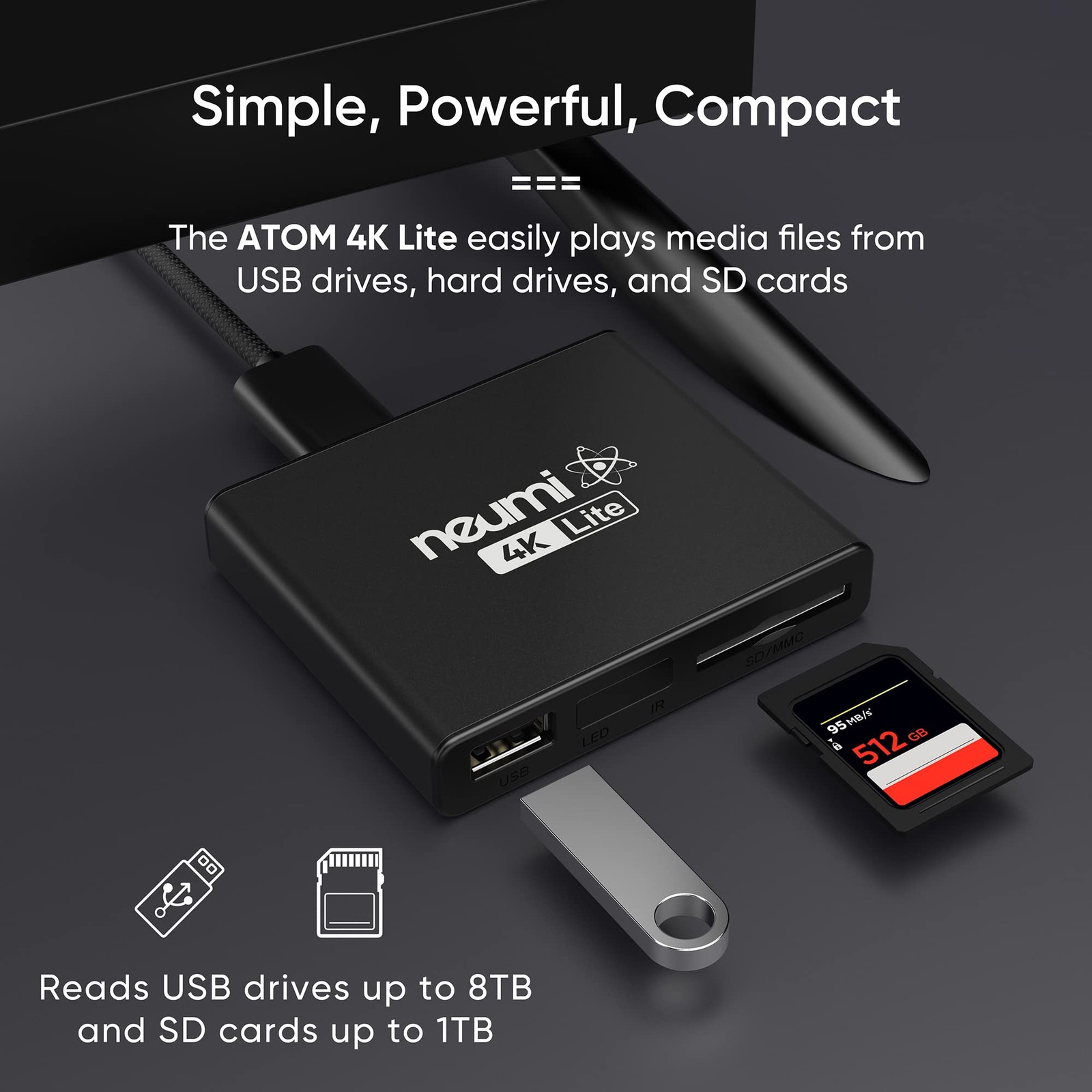NEUMI Atom 4K Lite Ultra-HD Digital Media Player for USB Drives and SD Cards …
