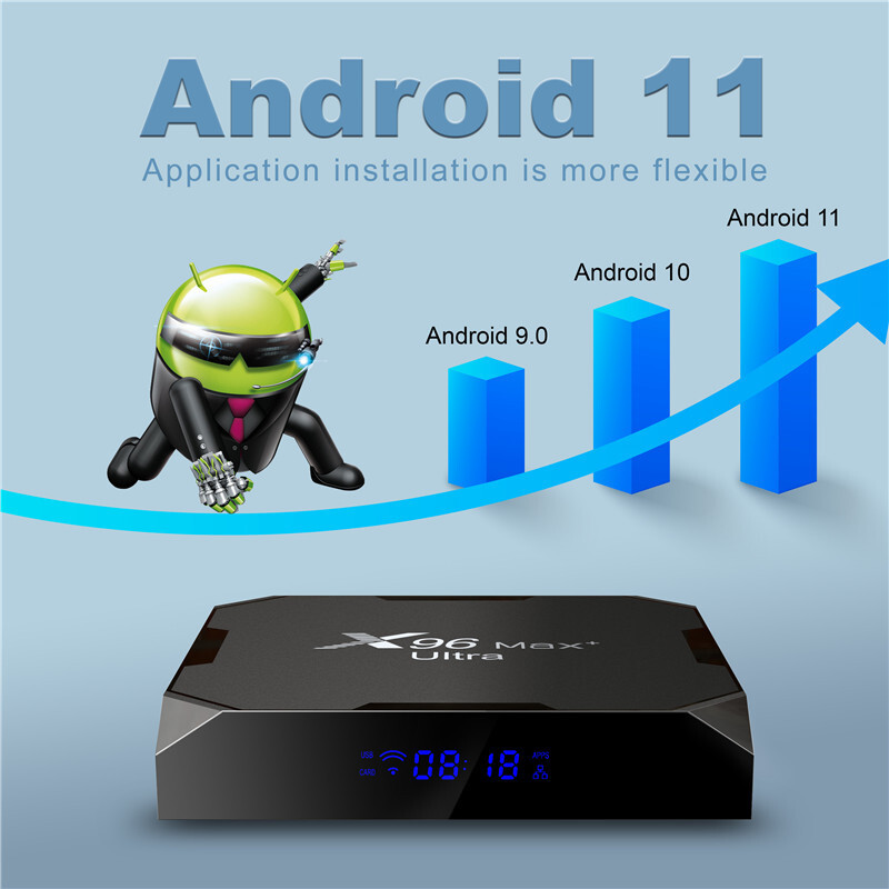 X96 Max Plus Ultra TV Box Android 11 S905X4 8K Wifi BT 4G 32G /64G Media Player