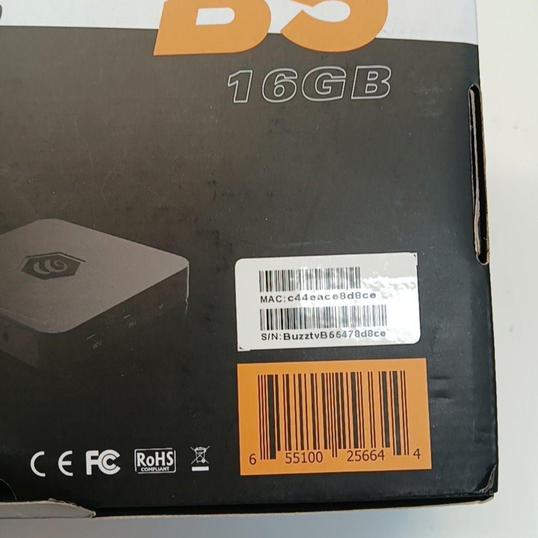 BuzzTV B5 Smart Media Player Box 16GB Streaming TV Media Device Black