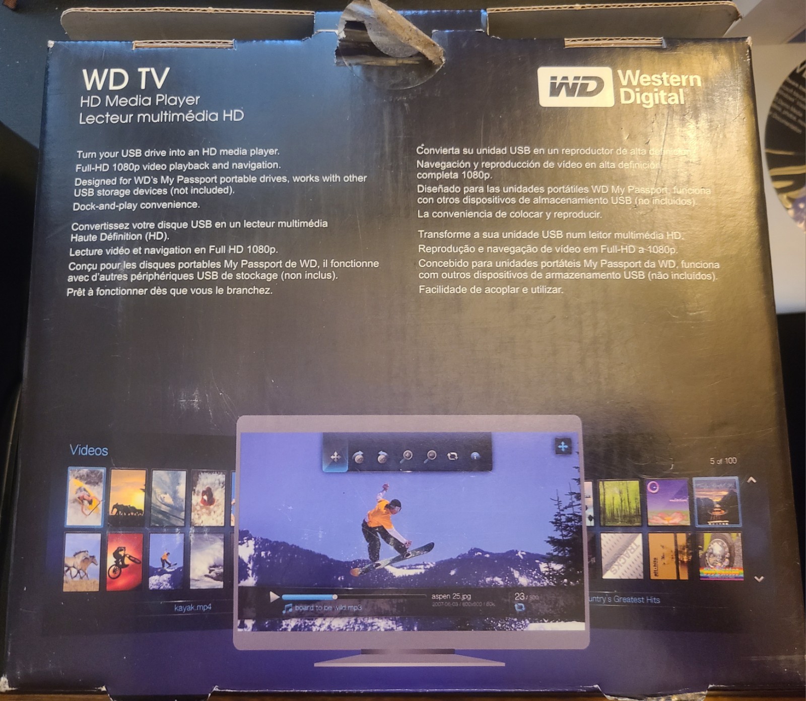Western Digital WD TV HD Media Streaming Player 1080P HDMI ~ NEW OPEN BOX