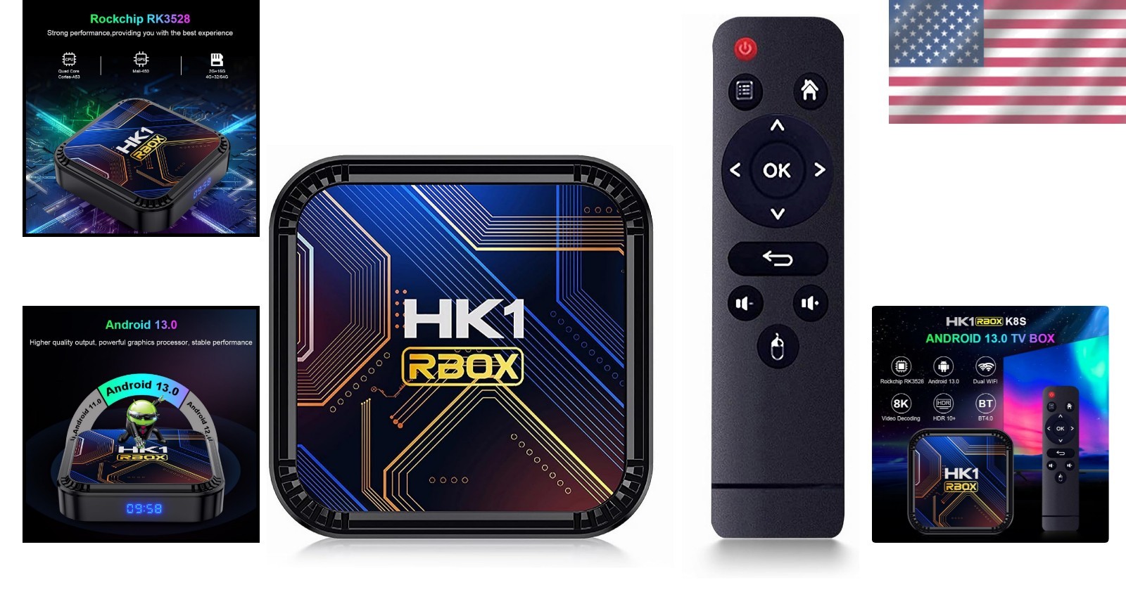 Smart TV Box Android 13 8K Resolution 4GB RAM 32GB ROM WiFi 6 Bluetooth 4.0