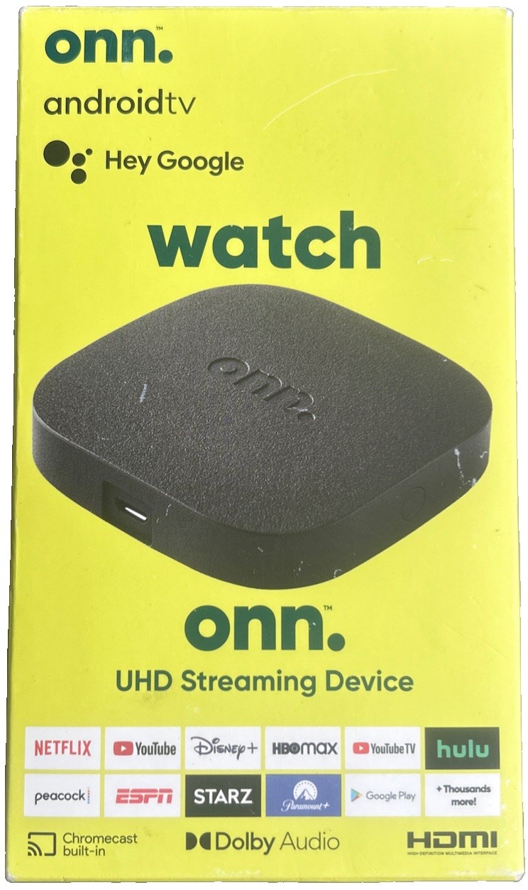 onn Android TV 4K UHD Streaming Device with Voice Remote Control & HDMI