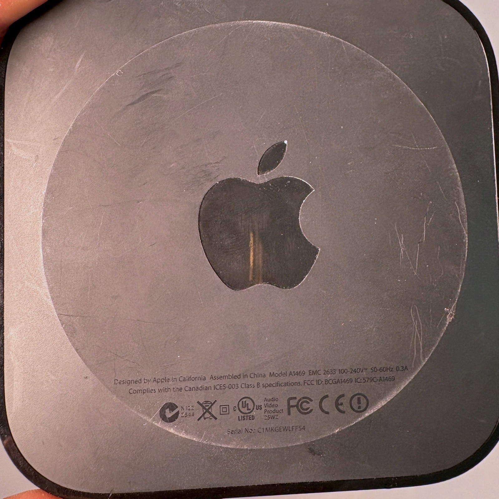 Apple TV 3rd Generation A1469 Black Streaming Media Player with No Power Cord