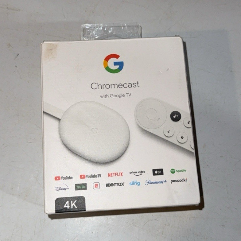 Google Chromecast w/ Google TV 4K 2160p Wi‑Fi HDMI Android HDR10 White